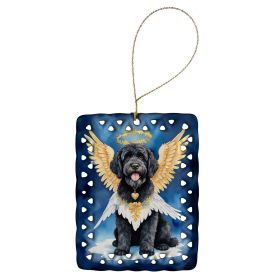 Portuguese Water Dog My Angel Porcelain Ornament Christmas Tree Hanging Decorations for Home Christmas Holiday, Rectangle, Gift, Multicolor