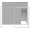 Dog House with Run Light Gray 84.3"x99.6"x71.3" Galvanized Steel