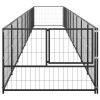 Dog Kennel Black 96.9 ft¬≤ Steel