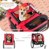 Dog Bike Trailer Foldable Pet Cart with 3 Entrances for Travel