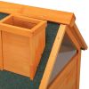 Wooden Dog House, Indoor Outdoor Pet Shelter with Platform, PVC Curtain, Door, Asphalt Roof, Pet House for Small to Medium Sized Dogs, Orange