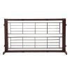 38"-71" Adjustable Wooden Pet Gate for Dogs, Indoor Freestanding Dog Fence for Doorways, Stairs, Deep Brown