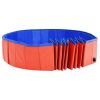 Foldable Dog Swimming Pool Red 78.7"x11.8" PVC