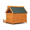 Wooden Dog House, Indoor Outdoor Pet Shelter with Platform, PVC Curtain, Door, Asphalt Roof, Pet House for Small to Medium Sized Dogs, Orange