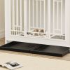 43.3 inch Dog Cage Furniture for Large Dogs,Wooden Dog Crate with Divider,Double Door Dog Kennel with Storage Shelf