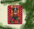 Greater Swiss Mountain Dog Holiday Christmas Porcelain Ornament Christmas Tree Hanging Decorations for Home Christmas Holiday, Rectangle, Gift