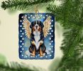 Bernese Mountain Dog My Angel Porcelain Ornament Christmas Tree Hanging Decorations for Home Christmas Holiday, Rectangle, Gift, Multicolor