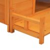 Wooden Dog House, Indoor Outdoor Pet Shelter with Platform, PVC Curtain, Door, Asphalt Roof, Pet House for Small to Medium Sized Dogs, Orange