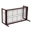 38"-71" Adjustable Wooden Pet Gate for Dogs, Indoor Freestanding Dog Fence for Doorways, Stairs, Deep Brown