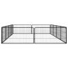 12-Panel Dog Playpen Black 39.4"x19.7" Powder-coated Steel