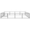 Dog Kennel Black 215.3 ft¬≤ Steel