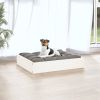 Dog Bed White 20.3"x17.3"x3.5" Solid Wood Pine