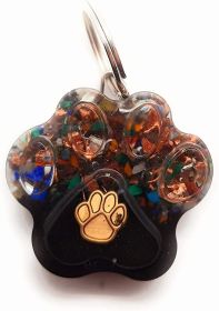 Calming Dog Charms EMF 5G Protection Paw Print over 25 pounds Chakra Crystals (Material: Orgone, Style: Paw Print)