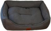 Dog Bed Washable Medium Dog Cat Sofa Bed Super Soft Rectangular Cuddle Pet Bed With Non-Slip Fluffy Bottom(Dark Gray, 20.8 * 15.7 * 6.7)